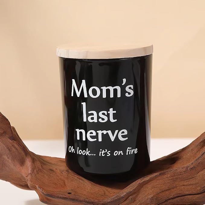 Moms Last Nerve Candle, Gifts for Mom from Daughter Son, Mothers Day Candle, Funny Birthday Gift for Mom, Sandalwood Scented Candles, Natural Soy Candles, 6 OZ