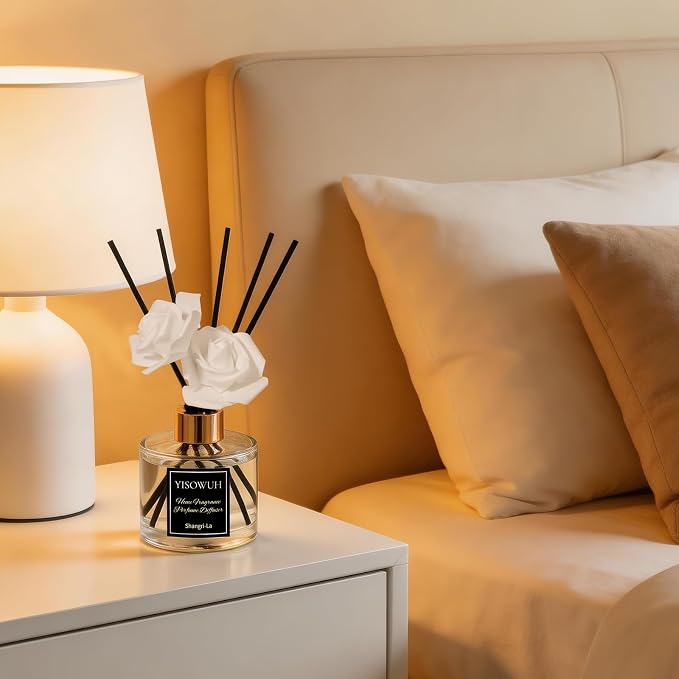 Reed Diffuser Set 5.07oz(150ml), Clean Cotton Scent Diffuser with Sticks, Home Fragrance Reed Diffuser for Home, Long Lasting Home Fragrance for Bathroom, Room Decor