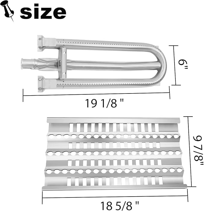 18” Grill Heat Plates Shield Grill Burners Radiant Tray for DCS Grills 27DBQR, DCS 36 BGB36-BQARL, 48 BGB48-BQARL, 30 BGB30-BQR-L, Dynamic Cooking Systems Gas Grill Replacement Parts