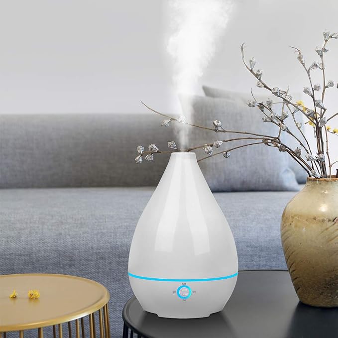 Aromatherapy Diffuser 500ml, Ultrasonic Essential Oil Humidifier, 7 Color Changing LED, Adjustable Mist Mode, BPA-Free & Auto Shut-Off for Bedroom Spa Office