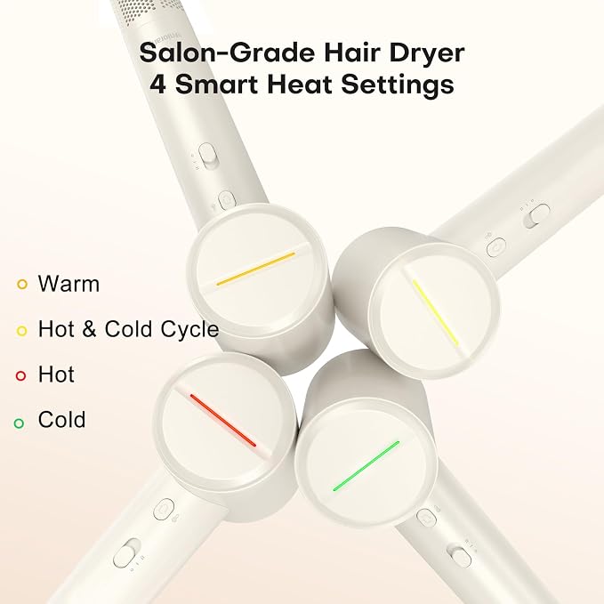 High Speed Hair Dryer, Ultra-Fast Drying, Ionic Blow Dryer with 110,000RPM Brushless Motor, Billion Plasma Ions Best in Frizz Control, Low Noise, Lightweight Design for All Hair Types