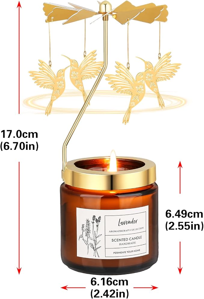 Hummingbird Gifts for Women, Rotatable Lavender Scented Candle Gifts for Mom Wife Anniversary Valentine's Day, Unique Birthday Gift for Sister Girlfriend with Gift Box