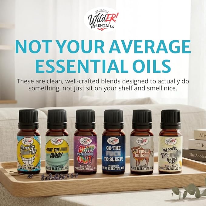 Wild Essentials Wake The F Up Essential Oil Blend, Uplifting Energizing Aromatherapy Oil for Diffusers, 100% Pure, Crafted in USA