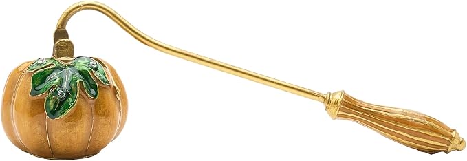 Vintage Pumpkin-Shaped Candle Snuffer, Hand-Painted Metal Candle Extinguisher with Non-Slip Handle, Artistic Floral Candle Tool for Home Decor (Pumpkin)