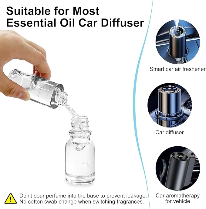 Amor Lyris 2 Packs Essential Oil Refill for Smart Car Air Freshener, 3.5OZ Car Diffuser Refill, Aromatherapy Perfume Refill Can be Used for 4-8 Months, Made with Natural Plant Extracts, New Car Smell