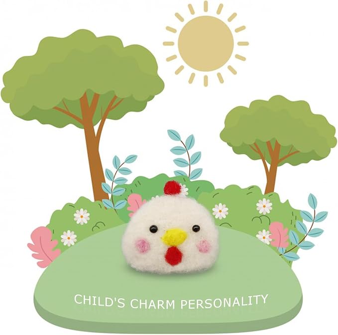 ORIESSE Chick Air Vent Clips Car Air Freshener,White Chicken Car Decor for Women Teens,Wool Felt Girly Accessories,Refillable Essential Oil Diffuser
