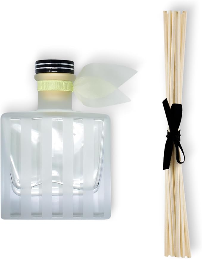 Reed Diffuser Set, Meyer Lemon Scented Oil Diffuser with Sticks, Home Fragrance Accessories for Bathroom Shelf Decor, Aroma Diffusers for Home or Office Desk, USA Made