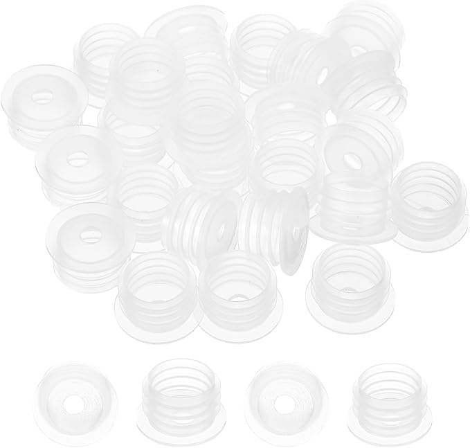 PATIKIL Bottle Adapter 0.59"/15mm Press in Plugs Clear 25Pcs, 0.17" Hole | for Oral Dispenser Liquid Oil Plastic Glass Bottles Stopper