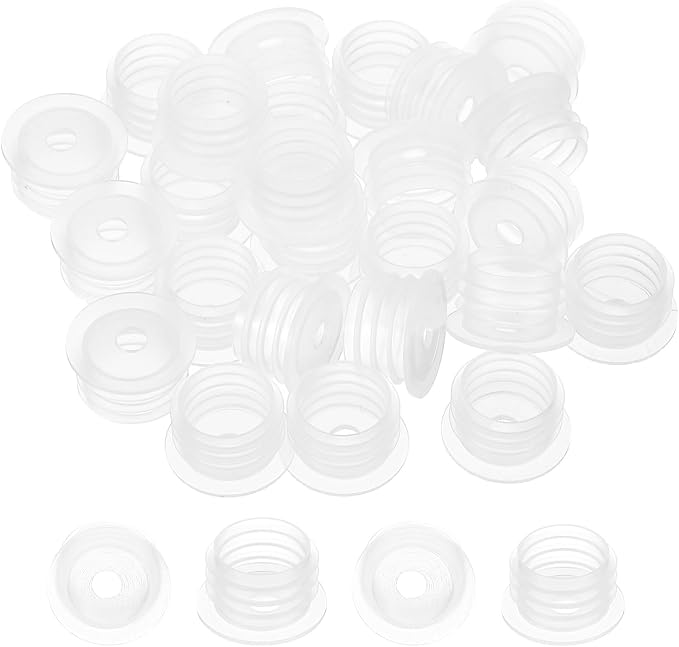 PATIKIL Bottle Adapter 0.55"/14mm Press in Plugs Clear 25Pcs, 0.17" Hole | for Oral Dispenser Liquid Oil Plastic Glass Bottles Stopper