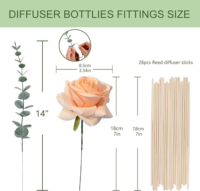 HOSSIAN Reed Diffuser-3pcs Reed Diffuser Empty Bottles with 28pcs Reed Diffuser Sticks- Refillable Diffuser Bottles -Diffuser Jars for Home Oil Fragrance Decoration Girl Women Gift(Frosted Glass)