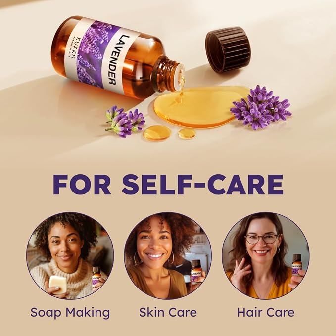 100% Pure Lavender Oil - 0.34 Fl Oz Lavender Essential Oil for Hair, Skin, Diffuser, Aromatherapy & DIY Soap Making Scent