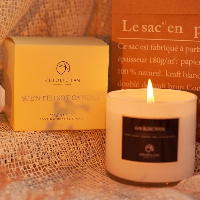 Premium Lavender Scented Candle for Men & Women, Highly Scented, 7.1oz|45 Hour Long Lasting, All Natural Soy Candles, Home Decor,Glass Jar Candle with Gift Box