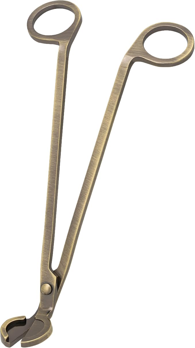 Airy Abode Candle Wick Trimmer, 7 Inch Stainless Steel Wick Cutter for Candles, Cleaner Burn and Less Soot, Brushed Gold, 1 Pack