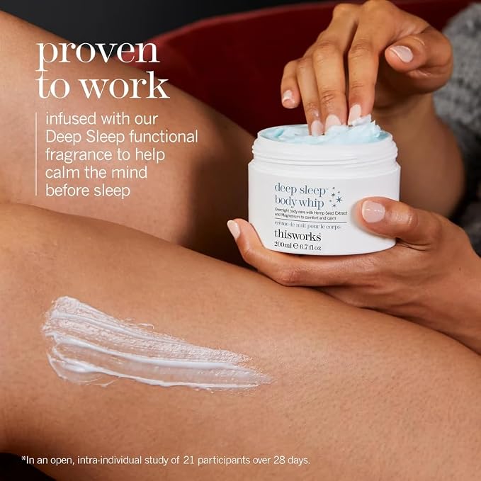 THISWORKS Deep Sleep Body Whip – Ultra-Rich Nighttime Body Moisturizer with Shea Butter, Magnesium & Essential Oils – Nourishes Skin & Promotes Restful Sleep – 200ml