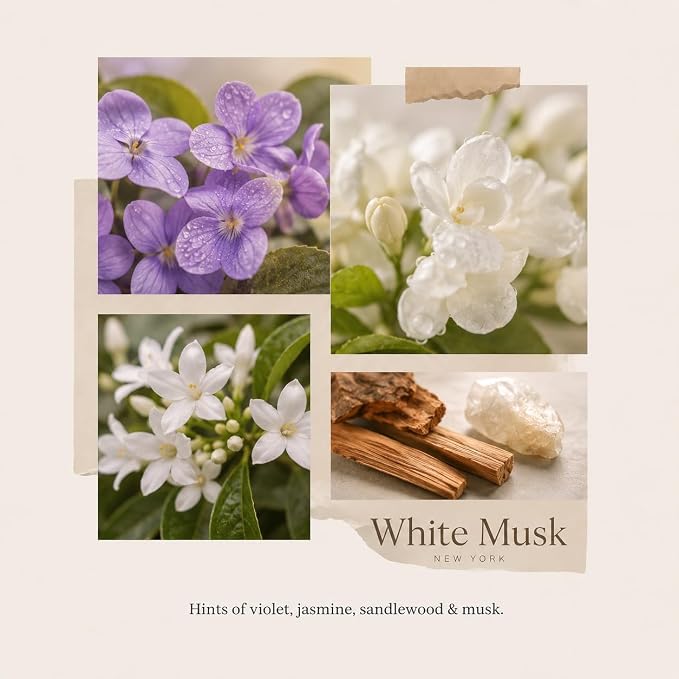 Reed Diffuser Set, White Musk / 2.7oz / Reed Diffusers for Home Fragrance – Natural Essential Oil Blend for Small Bathroom Decor, Aromatherapy Gift