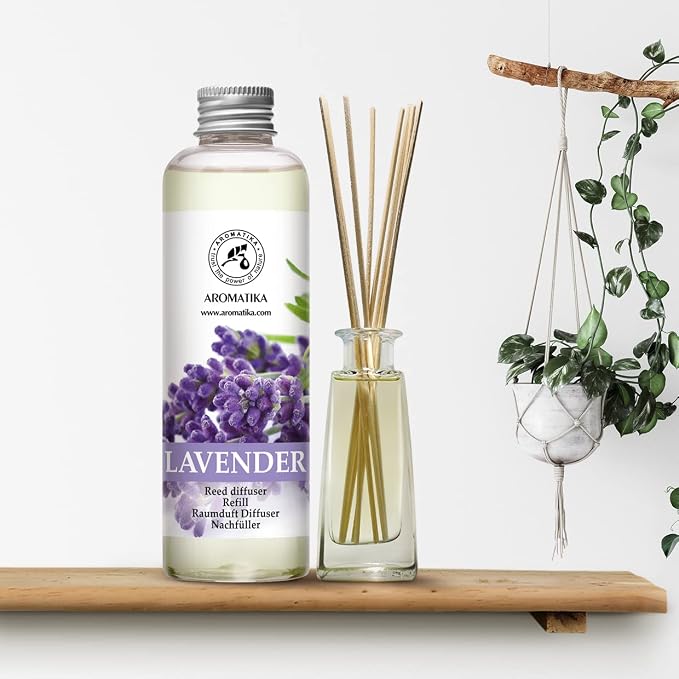 Lavender Reed Diffuser Refill 6.8 Fl Oz - Lavanda Refill - Room Fragrance Diffuser w/Natural Essential Lavender Oil - Reed Diffuser Oil Refill for Spa - Aromatherapy - Home - Bath - Restaurant