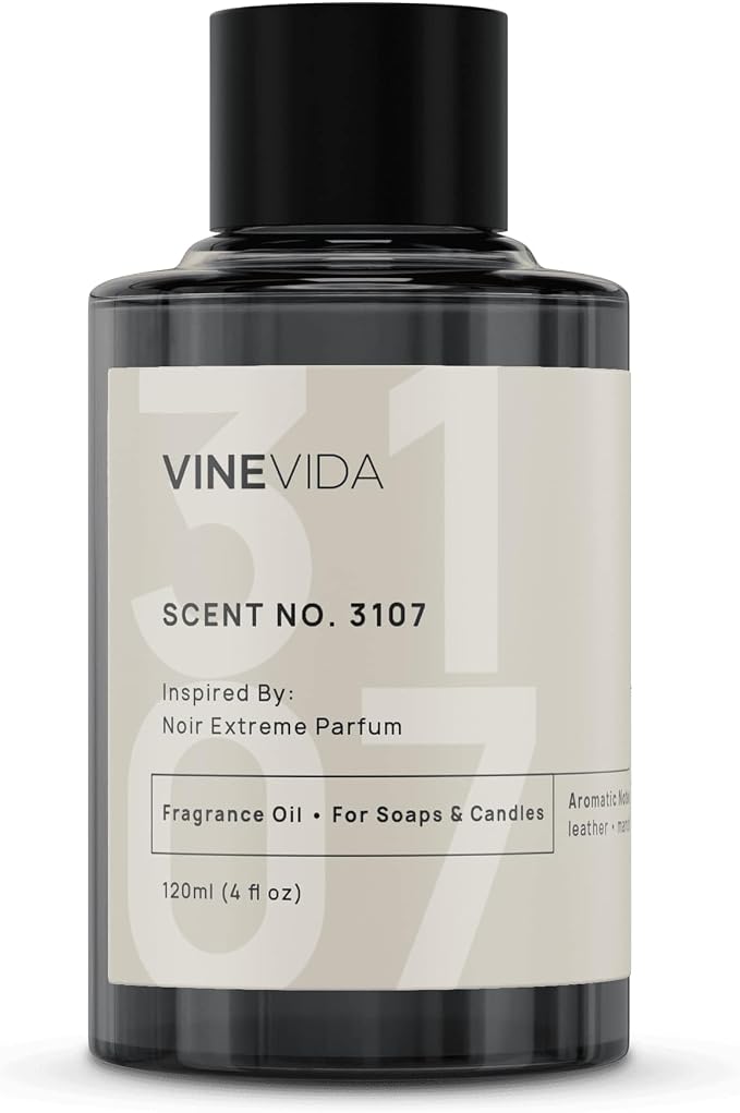 VINEVIDA Scent NO. 3107 Fragrance Oil - 120mL (4oz) - Inspired by: Noir Extreme Parfum Fragrance Oil for Candle Making - Made in USA Candle Scents Scents for Soap Making