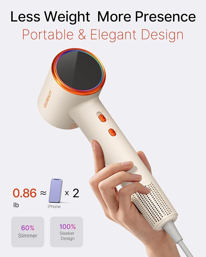 Hair Dryer, Professional High-Speed Ionic Blow Dryer, 110000 RPM Brushless Motor 5X Faster Drying, Temp Control, Low Noise, Lightweight Hairdryer, Hair Dryers with Magnetic Concentrator for Women&Men