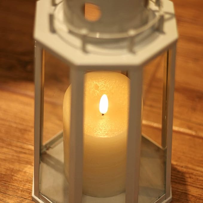 ANGELLOONG Flickering Flameless Candles with Remote, Real Wax Battery Operated Candles with Timer for Home Decor, Set of 3 LED Fake Candle for Fall Wedding Halloween Chirstmas Decoration, Ivory White