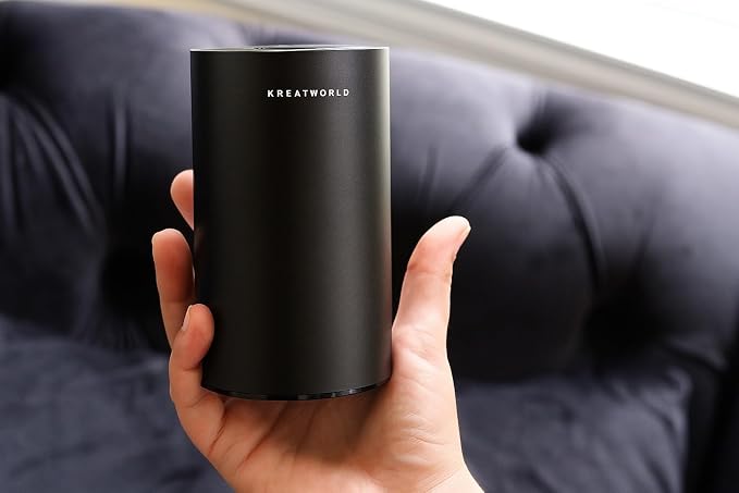 Portable Waterless Essential Oil Diffuser Kit – Battery-Powered Mini Aromatherapy Diffuser , No Water Needed, for Home, Car & Office – Black