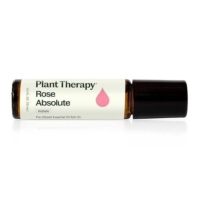Plant Therapy Rose Absolute Pre-Diluted Essential Oil Perfume Roll-On 10 mL (1/3 oz) 100% Pure, Natural Aromatherapy, Therapeutic Grade