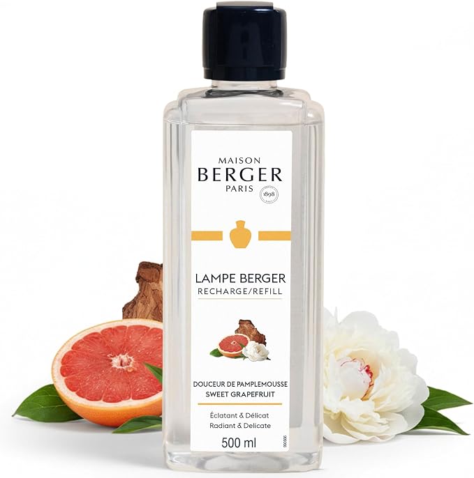 MAISON BERGER Lampe Berger Refill, 500 ml, Sweet Grapefruit | Catalytic Lamp Fragrance Refill, Helps Neutralize Odors, ~80 h Fragrance Diffusion, Made in France