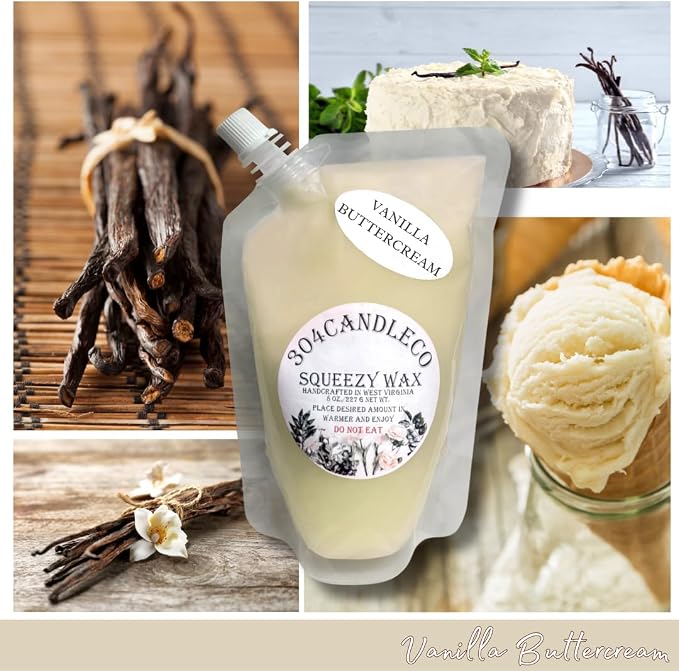 304CandleCo Large Squeeze Soy Wax Melt - 50 SCENTS! - Highly Fragrant & Hand-Crafted - Easy Mix & Match - American Made - Perfect for Wax Warmers (3oz, Vanilla Butter Cream)