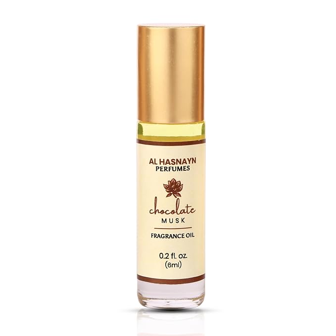 AL-HASNAYN Chocolate musk Fragrance Oil Roll-On Perfume 0.20 fl oz(6ml) |Rollerball perfume |Alcohol free| Long Lasting | Gifts for men women|