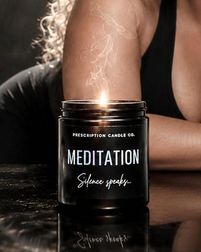Meditation Candle – Nag Champa Scented Soy Candle for Relaxation, Yoga & Mindfulness – Prescription Candle Co