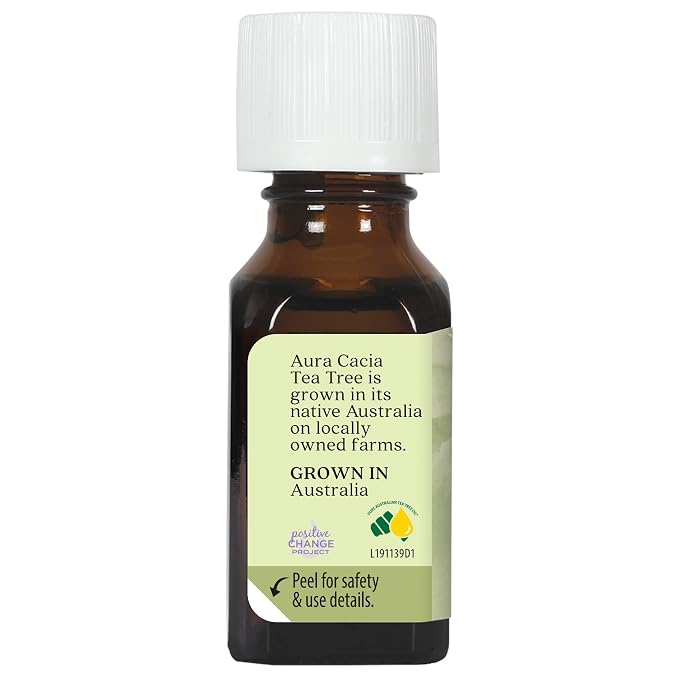 Aura Cacia 100% Pure Tea Tree Essential Oil | GC/MS Tested for Purity | 15 ml (0.5 fl. oz.) | Melaleuca alternifolia