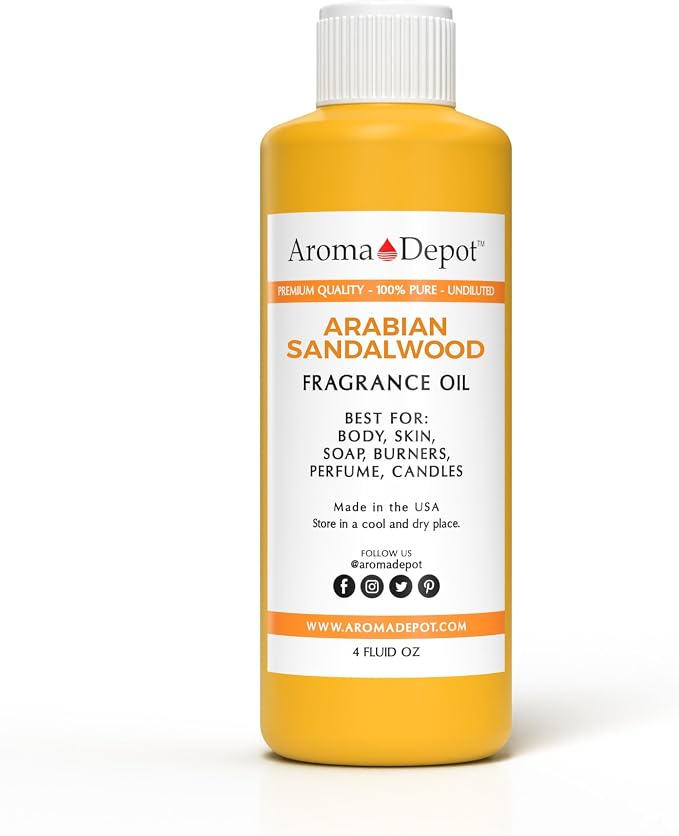 Aroma Depot Arabian Sandalwood Perfume/Body Oil. Our Interpretation, Uncut Fragrance Oil (4 Ounce Plastic Bottle (120ml))