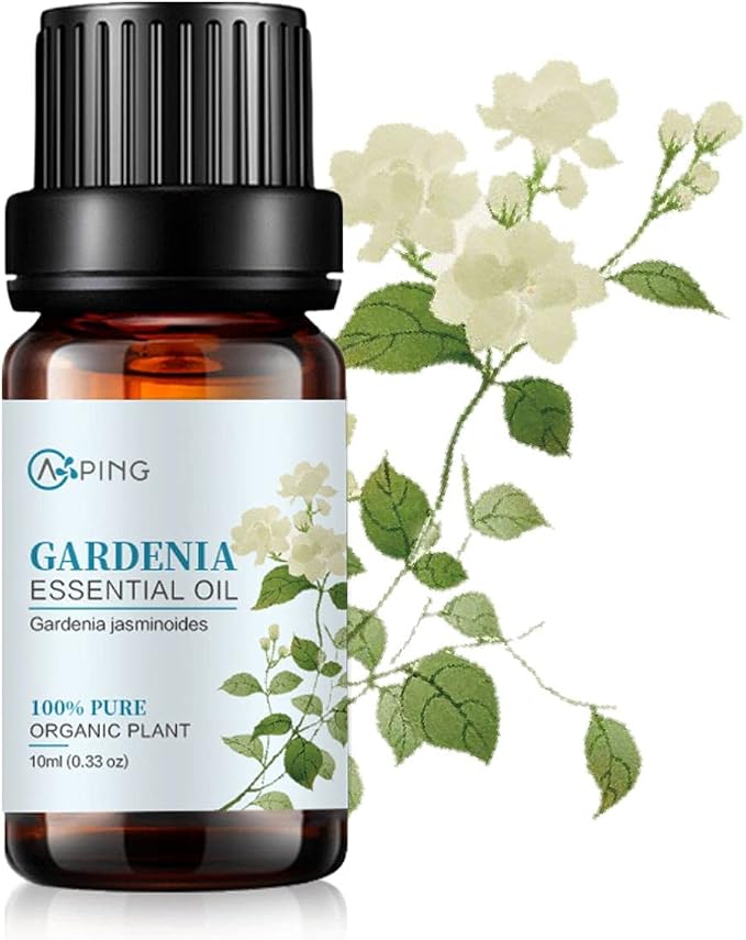 Gardenia Essential Oil - 100% Pure Organic Natural Plant (Gardenia jasminoides) Gardenia Oil for Diffuser, Aroma, Spa, Massage, Yoga, Perfume, 0.33oz