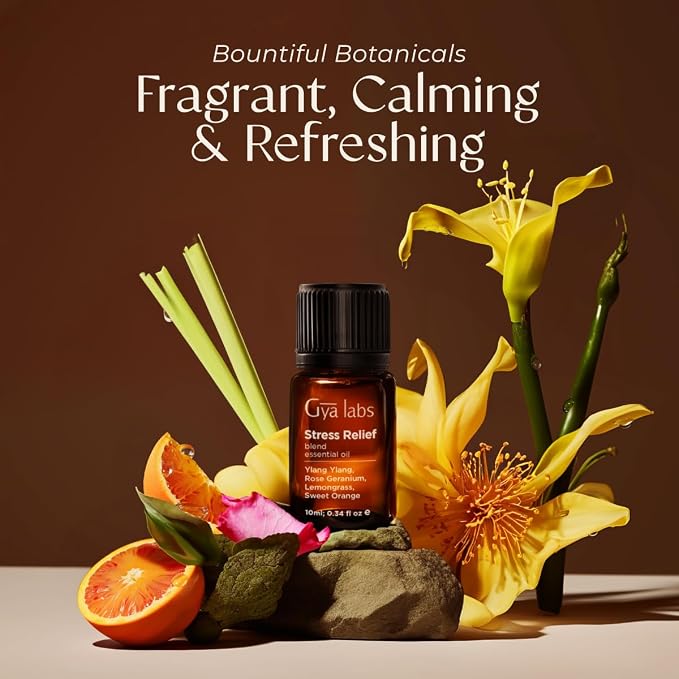 Stress Relief Oil Essential Oils Blend for Diffuser & Sleep Oil for Diffuser Set - Aromatherapy Grade Essential Oils Set - 2x10ml - Gya Labs
