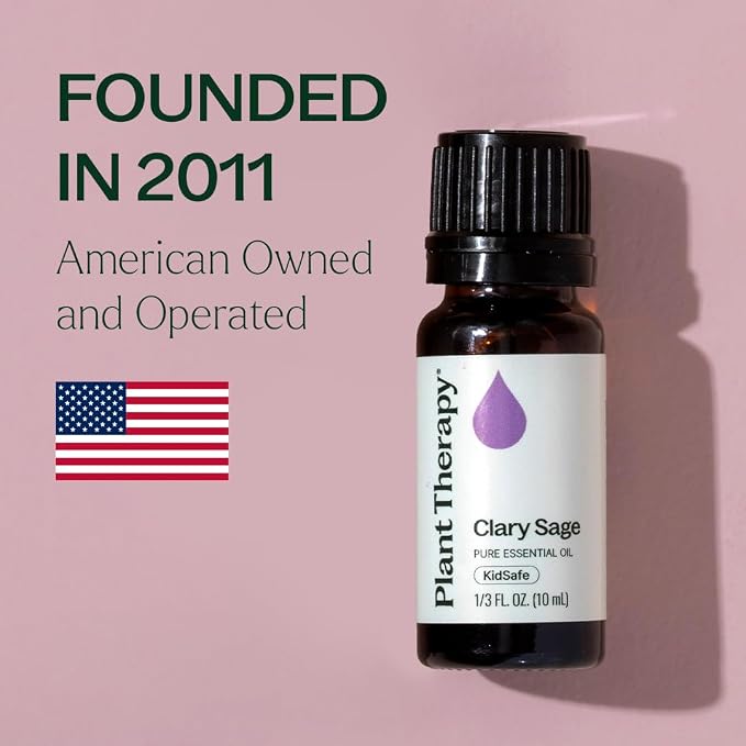 Plant Therapy Clary Sage Essential Oil 100% Pure, Undiluted, Natural Aromatherapy, Therapeutic Grade 10 mL (1/3 oz)