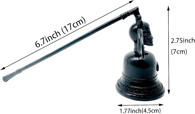 Candle Snuffer Accessory for Putting Out Extinguish Candle Wicks Flame Safely， Skull Candle Snuffers Accessory for Candle Lovers Suitable (Black)