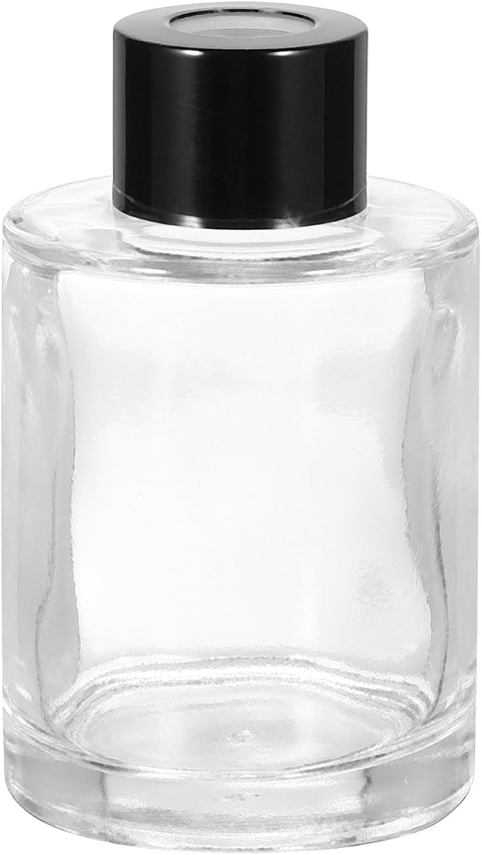 HARFINGTON 80ml/2.7oz Empty Glass Diffuser Bottle 3.4" x 2" Refillable Fragrance Accessories Aromatherapy Jar Container for Replacement Reed Diffuser DIY Home Bathroom Transparent