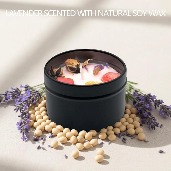 Lavender Scented Soy Candle, Aromatherapy Candle for Home | Soy wax lavender candle for bedroom, bathroom, yoga, travel, home decor and thoughtful gifting.