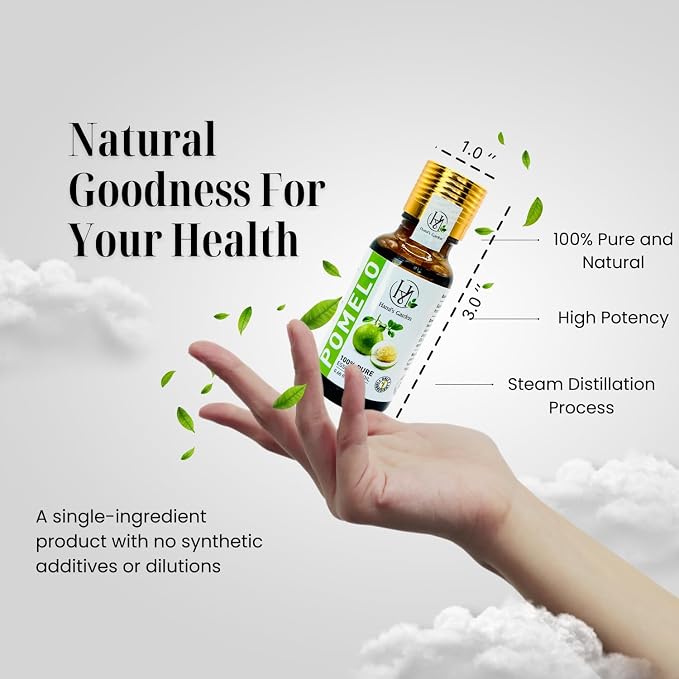 Hami's Garden Grapefruit Pomelo Essential Oil - 0.68 fl Oz/20 mL - 100% Pure and Natural - Premium Grade With Glass Dropper for Diffusers, Hair and Skin Care, Home Care, Soap Making