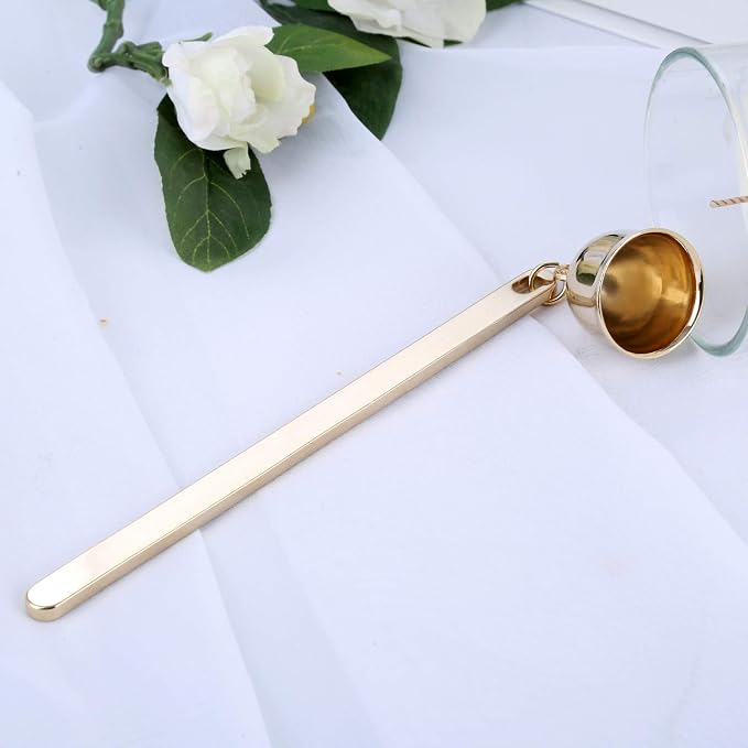 MUXSAM 1-Pack Candle Extinguisher Snuffer, Bell-Shaped Candle Candlesnuffers Stainless Steel Wick Flame Snuffer Candle Accessory Tools Gift for Candle Lovers(Gold)