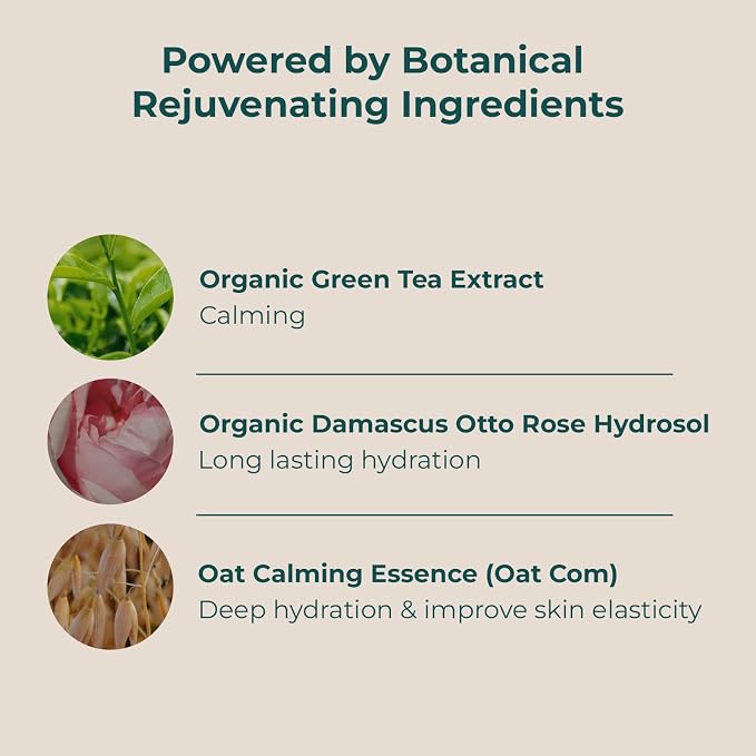 INNA ORGANIC Organic Sheet Mask - Calming & Soothing, EWG & COSMOS Certified (Pack of 5) | Green Tea & Rose Infused Skin Care | Luxury Clean Beauty