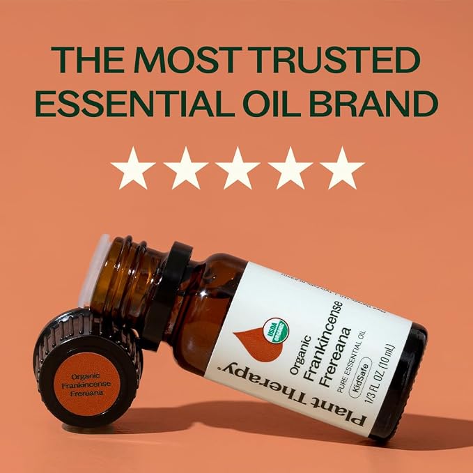 Plant Therapy Organic Frankincense Frereana Essential Oil 100% Pure, USDA Certified Organic, Undiluted, Natural Aromatherapy, Therapeutic Grade 10 mL (1/3 oz)