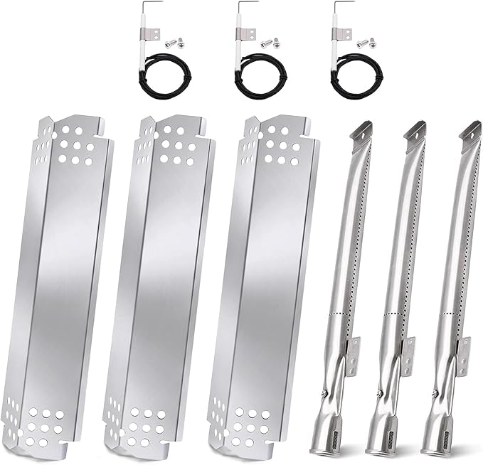 Criditpid Grill Replacement Parts for Nexgrill 3 Burner 720-0925S, 720-0894F, 2-Burner 720-0864M, 720-0864 Models, Grill Heat Plates, Burner Igniters for Kenmore, BBQ PRO, Backyard, Nexgrill Parts