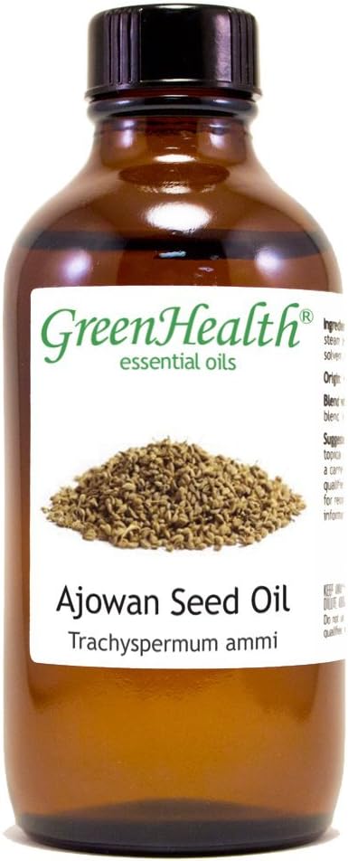 Ajowan Seed Essential Oil - 4 fl oz - Amber Glass Bottle w/Cap - GreenHealth
