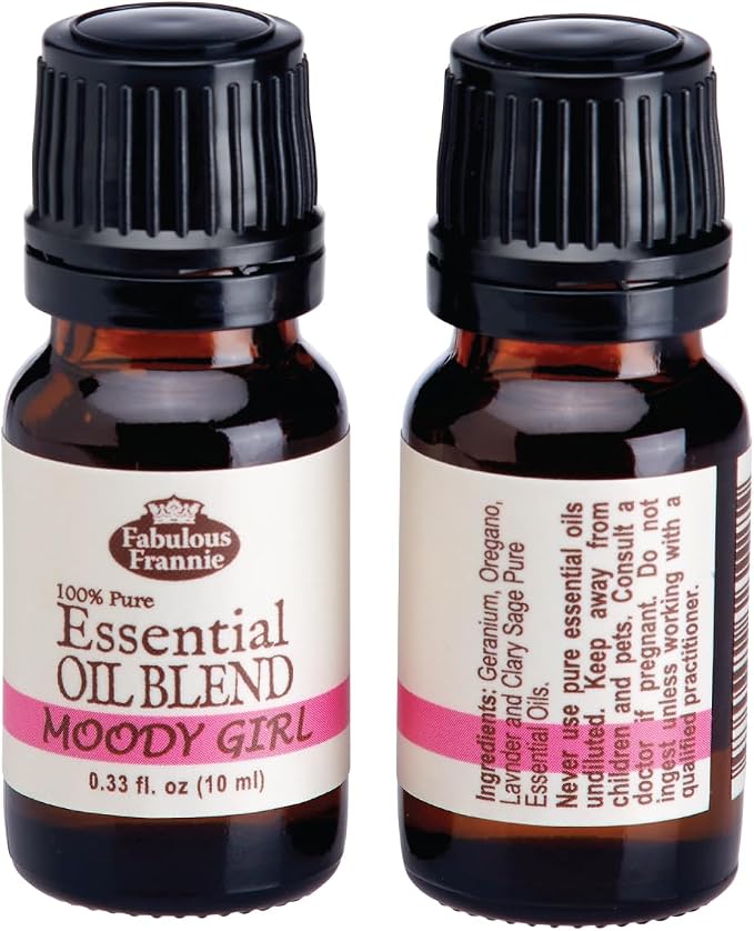 Fabulous Frannie Moody Girl (Formally PMS) Essential Oil Blend 100% Pure, Undiluted Essential Oil Blend Therapeutic Grade - Perfect Blend of Geranium, Lavender, Oregano and Clary 10 ml