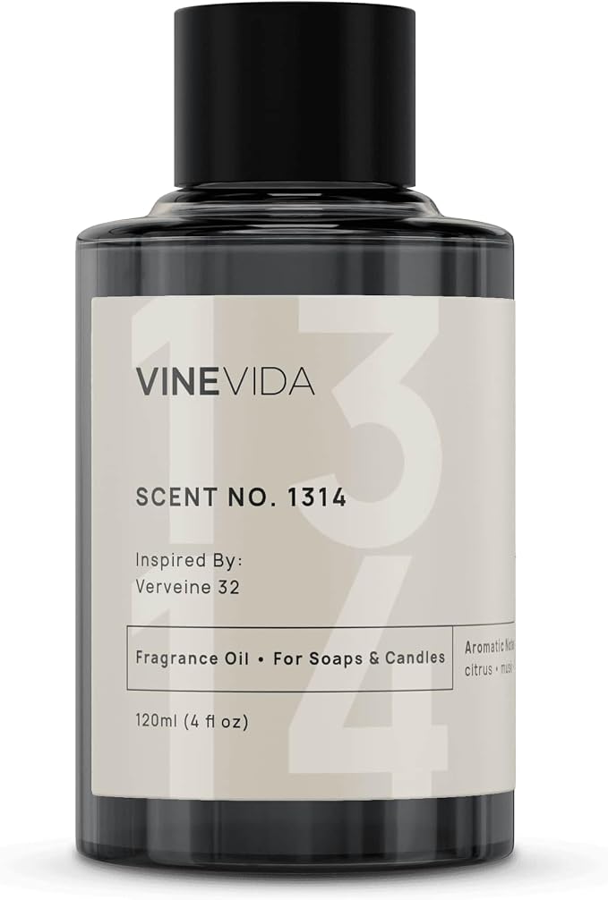 VINEVIDA Scent NO. 1314 Fragrance Oil - 120mL (4oz) - Inspired by: Verveine 32 Fragrance Oil for Candle Making - Made in USA Candle Scents Scents for Soap Making