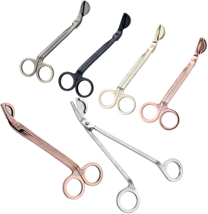 MUXSAM Candle Wick Trimmer, Candle Wick Cutter, Candle Scissors Cutter, 1-Pack Stainless Steel Wick Clipper Scissor Candle Tool for Trim Wick to Burn, Reduces Soot (Rose Gold)