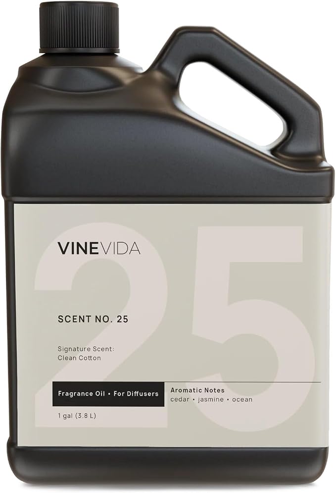VINEVIDA [128 Fl Oz] Clean Cotton Diffuser Oil - Hotel Fragrance for Cold Air Diffuser - Home Scent Oil