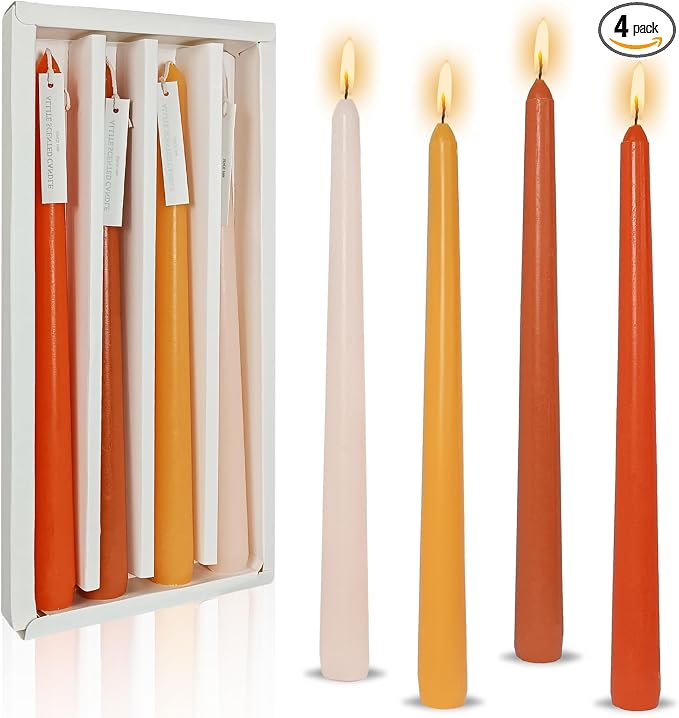 Candlesticks Long Taper Candle,Orange Scented 10 Inches Gradient Orange Candle Sticks Smokeless Tapered Candles for Home Décor Holiday Gifts