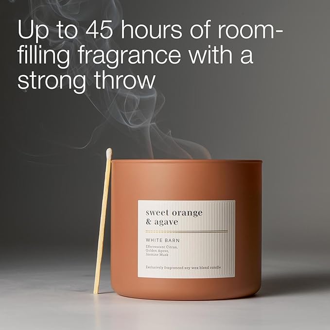 Bath & Body Works 3-Wick Candle, Sweet Orange & Agave Citrus Candle, Strong Throw, Long-Lasting Burn Up to 45 Hours, Exclusively Fragranced Soy Wax Blend, 14.5 oz - 2 Pack