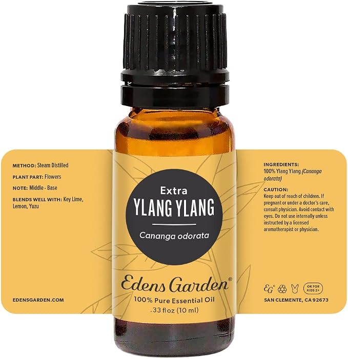 Edens Garden Ylang Ylang- Extra Essential Oil- 100% Pure Premium Grade, Undiluted, Natural, Therapeutic, Aromatherapy, The Best for Diffuser, Candle, Laundry, Hair 10 ml (.33 fl oz)